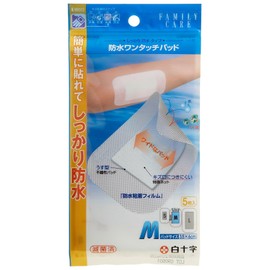 白十字 防水ワンタッチパッド M 5枚 大判 絆創膏 一般医療機器
