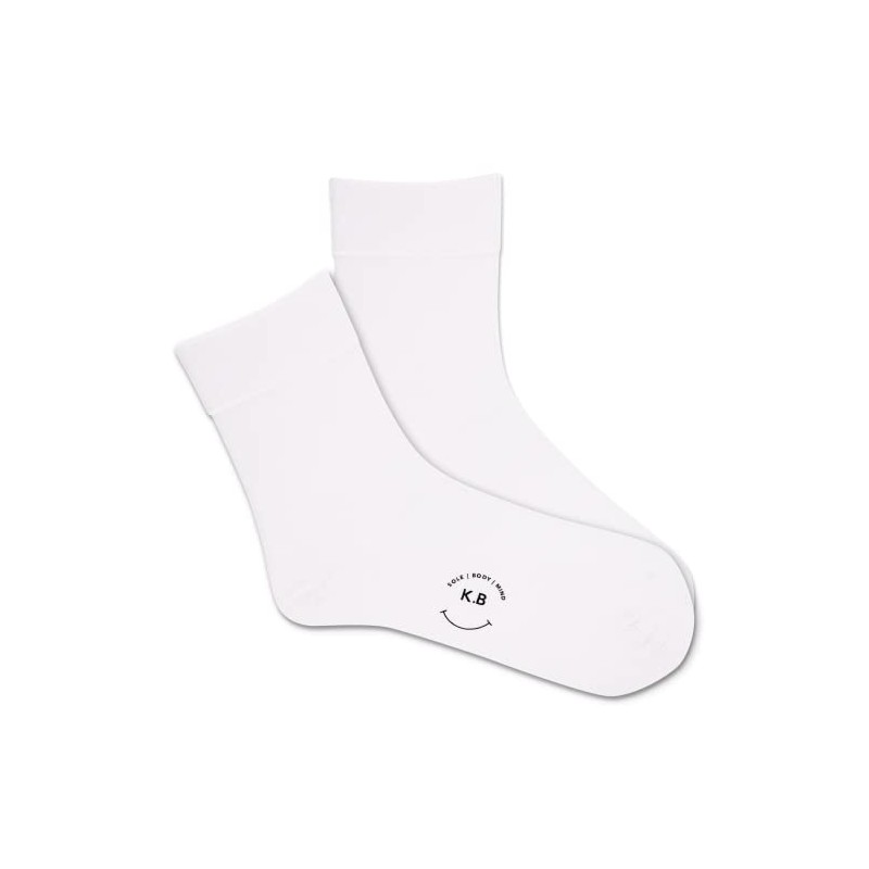 K. Bell Socks Womens Hydrating Microfiber Crew, White, 4-10