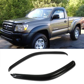 Kucaruce 92153 Original Side Window Wind Deflector,2pcs Outside Mount Tape-On Nice Sun Rain Guards Set,Window Visor fit for 2005-2015 Toyota Tacoma Standard Cab (Regular Cab)