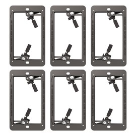 LEENUE 6 Pack Low Voltage Mounting Bracket 1 Gang for Single Gang Wall Plate, Low Voltage Box for Old Work, Telephone Wires, Network Cable, HDMI, Coaxial, Speaker Wire, Gray