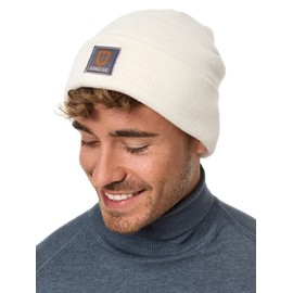 Indicode Unisex Vulcano 2-Pack Winter Hat, Knitted Beanie Hat, Off-white/black