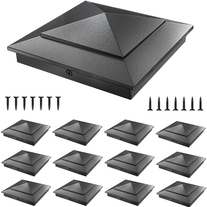 16 Pack Pyramid Aluminum Post Caps for 4x4 Wood Posts