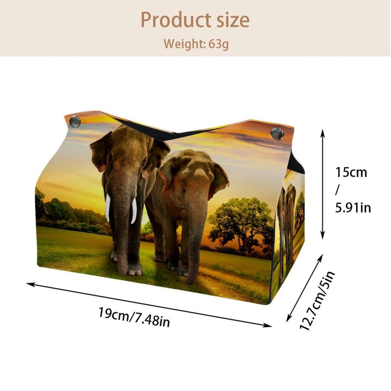 2 Pack Tissue Box Cover Holder, Leopard Print with Flowers
