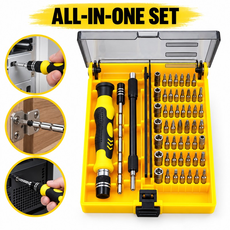 45-in-1 Magnetic Precision Screwdriver Set – Multi-Bit Repair Tool Kit