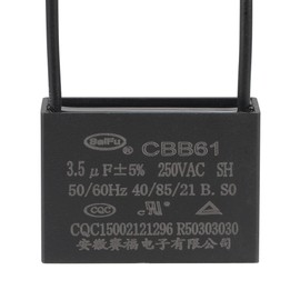YOKIVE Ceiling Fan Capacitor CBB61 Metallised Polypropylene Film Capacitor Ideal for Fans Pumps Engines Running (3.5uF 250V AC 2 Wires 50/60Hz)