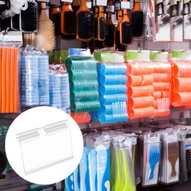 Epicover 100 Pack Plastic Wire Shelf Label Holder, Clear Plastic Bin Labels Clips, for Storage Bins, Storage Cubes, Wire Shelf Price Tags, Supermarket Merchandise Sign Display Holder(3.9X1.6 In)