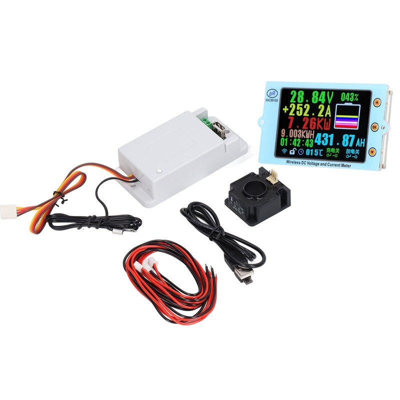 Wireless Voltmeter Coulometer Battery Monitor Temp Power Capacity Meter with