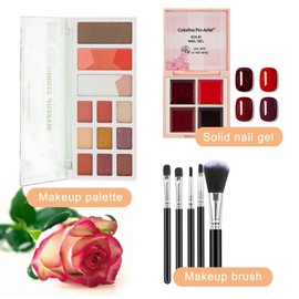 EnMart Makeup Sets, Makeup Kit for Women, All in One Makeup Set, Girls Cosmetic Gifts with Eyeshadow Palette Combo Highlighter Blusher Contour Shades Solid Cream Gel Nail Polish Palette Makeup Brush