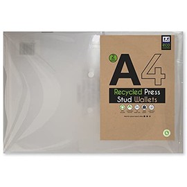 Pack 2 Eco A4 Carry Folders Press Stud Document Wallets Office 100% Recycled