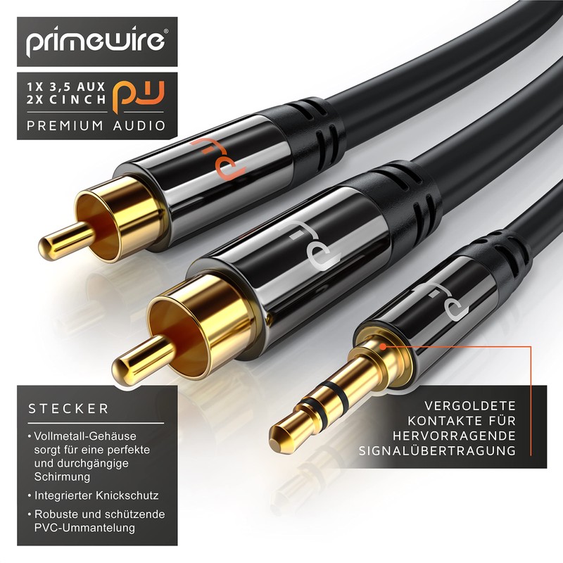 Primewire 3.5mm to 2x Cinch