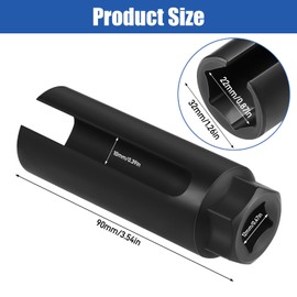 Zocipro Oxygen Sensor Socket with Side Wire Cutout, 3/8" Drive x 7/8" (22mm) 6-Point Oxygen Sensor Socket, Universal Oxygen Sensor Removal Tool for Most Car to Prevent Wire Damage (Wire Cutout 10mm)