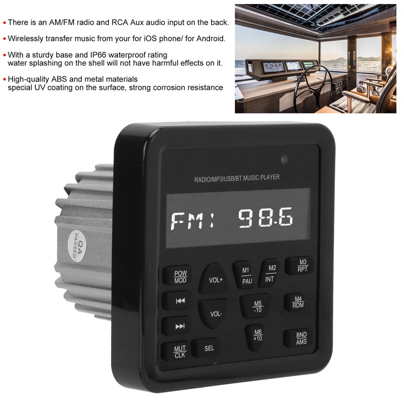 Bluetooth MP3 Player USB Radio Sound System IP66 Waterproof for