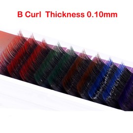 Scala 12 rows/tray,B Curl Thickness 0.10mm, 5 Colors,Rainbow Colored Eyelash Extension,Faux Mink Color Eyelashes,Colorful Eyelash Extension (10mm)