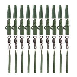 Elionless 40 Pcs Carp Fishing Kit, Anti Tangle Sleeves Tail Rubber Quick Change Swivels Carp Fishing Rigs Making Tackle