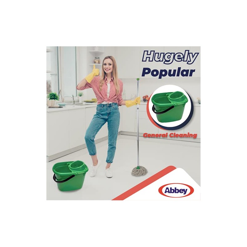 Abbey Plastic Mop Bucket with Wringer 12 Litre – Floor