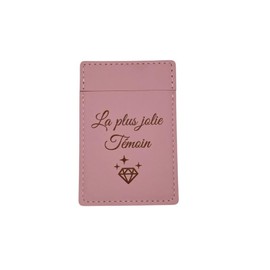 Taschenspiegel aus Kunstleder, Rosa, Aufschrift "La plus beautifule", Geschenkidee für Damen, Geburtstag, Party, Weihnachten, Hochzeit, Antrag, Ankündigung, EVJF