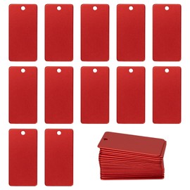 StayMax Aluminum Engraving Blanks Rectangle Blank Tags 1 Inch x 2 Inch 25 Pack (Red)
