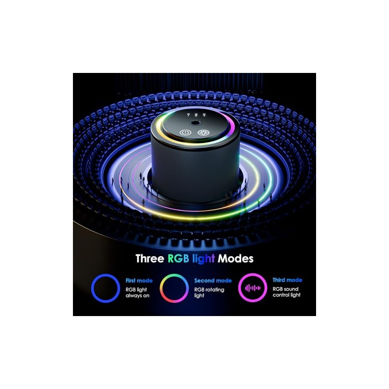 Smart Car Air Freshener Diffuser with RGB Music Sync Light