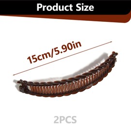 SGERUFZ 2 Set Bananen-Haarklammern – Dekorative Haarschmuck-Spangen für langes Haar mit Extra-Halt, Hautfreundlicher Kunststoff, Alltagstauglich (Schwarz und Braun)