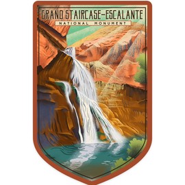 Die Cut Sticker Grand Staircase-Escalante National Monument, Utah, Lithograph, Contour Vinyl Sticker 1 to 3 inches (Waterproof Decal for Cars, Water Bottles, Laptops, Coolers), Small