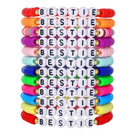 AYWFCBF Friendship Bracelets for Women, Inspirational Preppy Bracelets Stackable, Best Friend bracelet Set, Colorful Heishi Clay Beaded Bracelets for Women