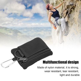 EDC Molle Pouch, Outdoor EDC Molle Pouch Wallet Mini Portable Key Card Case EDC Pouch Bag Purse with Carabiner (Black)