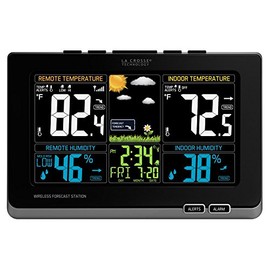 La Crosse Technology 308-1414MB-INT Wireless Color Weather Station with Mold Indicator, Black