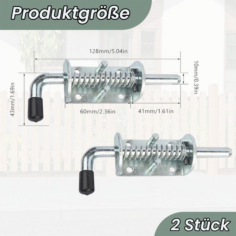 Pack of 2 Spring Latch Gate Latch, 304 Stainless Steel