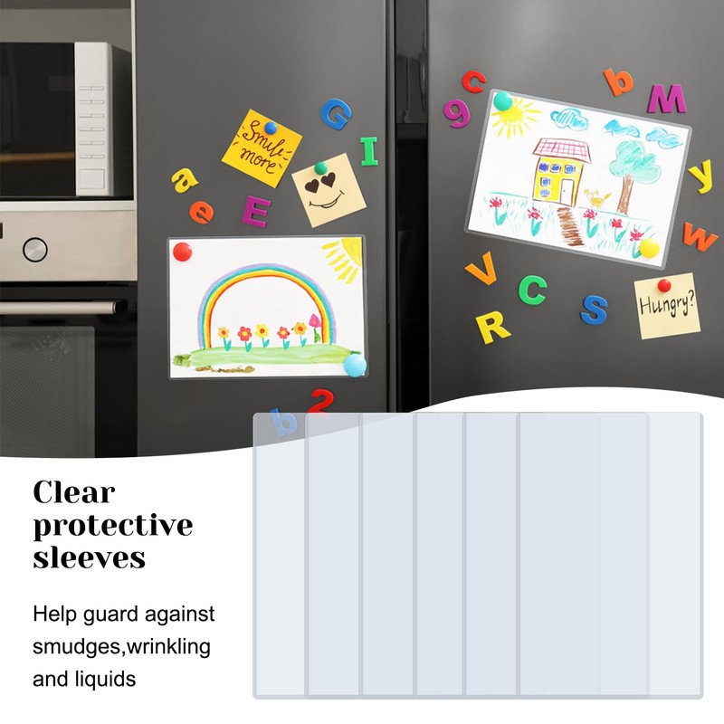 Rainmae 12 Pack 8.5" x 14" Rigid Print Protectors, Clear