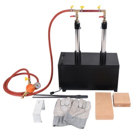 Dawot Two Burners Portable Propane Gas Forge with One Door, Dual Burners 2300°F /1300 ℃ Large Capacity Square Forging Furnace for Blacksmithing Farrier Making Forging Tools and Equipments