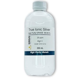 Ionic Silver 250mL of 20ppm in a BPA Free Plastic Bottle
