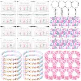 Shinylin 48 Pcs Ballet Dance Gift Bulk Include Dance Clay Bracelet Keychain Ballerina Makeup Bag Pink Hair Scrunchie for Women Dancer Team Prizes Ballet Recital Ballerina Birthday Party Favors Gifts