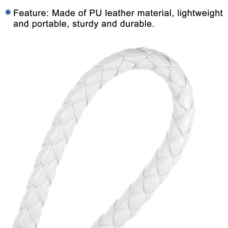 PATIKIL Braided Leather Keychain, 2 Pack PU Key Ring Woven