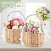 Set of 2 Wicker Rattan Flower Girl Basket for Wedding