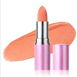 Vibrant Peachy Lipstick Glitter Pink Lipstick Shimmer Gloss Long Lasting Moisturizing Hydrating Smooth Creamy Color Stick Makeup Cosmetic for Women Beauty (#03 Vibrant Peachy Pink)