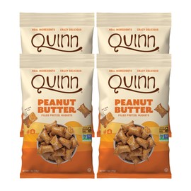 Quinn Gluten Free Peanut Butter Filled Pretzel Nuggets - Made with Real Ingredients, Whole Grain Sorghum, Sea Salt, Vegan, Dairy Free, Non-GMO - 7 Oz (Pack of 4)