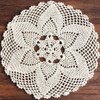 Beige 11 Inch Round 100% HANDMADE Crochet Lace Placemats Doilies