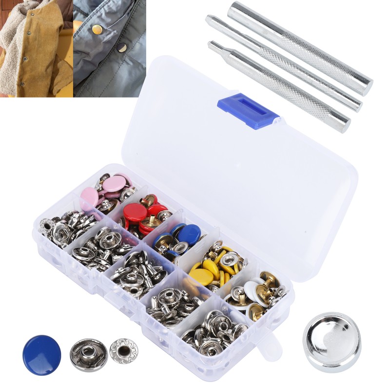 Snap Fastener Kit Metal Press Stud Leather Tich Button Tool