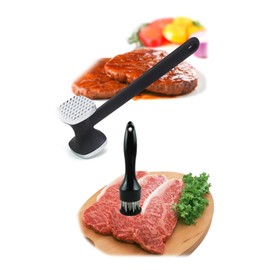 ZHYUAN2PCS Meat Tenderizer Tool,Sharp Stainless Steel Meat Tenderizer Needle with 21 Blades,Dual-Side Heavy Duty Meat Tenderizer Hammer,Meat Pounder for Tenderizing Chicken,Beef,Steak,Veal,Pork,Turkey