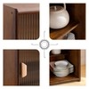 HollyHOME Small Bamboo Wall Mounted Kitchen Pantry Sideboard with 2