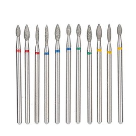 Tissting Juego 11 Brocas Uñas Esmeril Diamante, Kit Profesional Rotativo para Manicura y Pedicura, Limado y Pulido Cutícula en Salón o Casa, Herramientas Nail Art