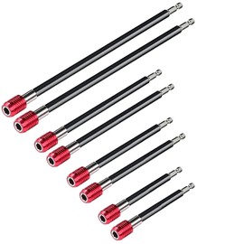 Drill Bit Extension Set, 8PCS Magnetic Drill Screwdriver Bit Holder Bar Chuck Adapter Extender 1/4 inch Hex Quick Release Bit Holder for Impact Driver Screws Nuts Drill