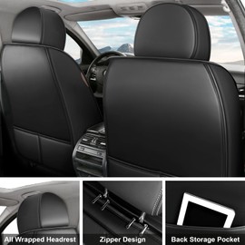 HYZB Car Seat Covers Fit for Jeep Liberty 2002-2012 Daily Commutes Durable and Side Airbag Compatibility Sports Seat Cover, Full Set, Black Red