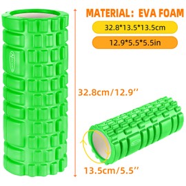 ACTIVE FOREVER Foam Roller for Deep,Foam Roller for Back,Foam Roller for Legs,Exercise Roller,Used in Verious Plases Such as Homesoffice Yoga Classes and Gyms.(13.5cm*32.8cm) (Green)