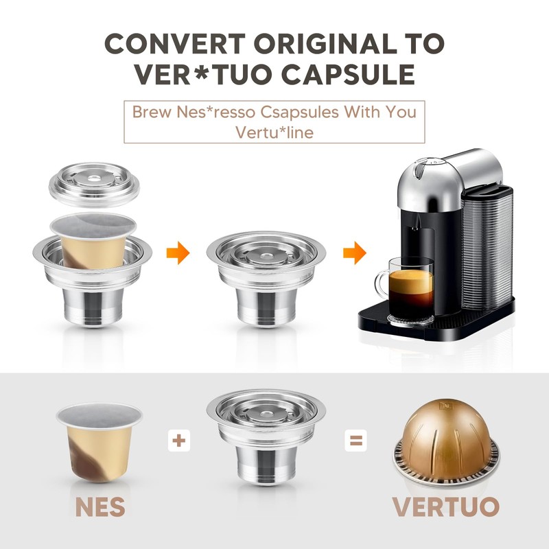 Reusable Coffee Pods Adapter Stainless Steel Converter Holder for espresso