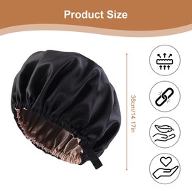 Satin Bonnet Sleep Cap, Silk Curls, Breathable Silk Sleep Cap, Silk Bonnet, Silk Bonnet for Sleeping, Satin Sleep Cap, Double Layer Satin Bonnet for Curls, Adjustable Satin Hat with Elastic Band