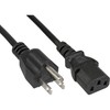 InLine Power Cable US Plug to IEC Connector C13, Black