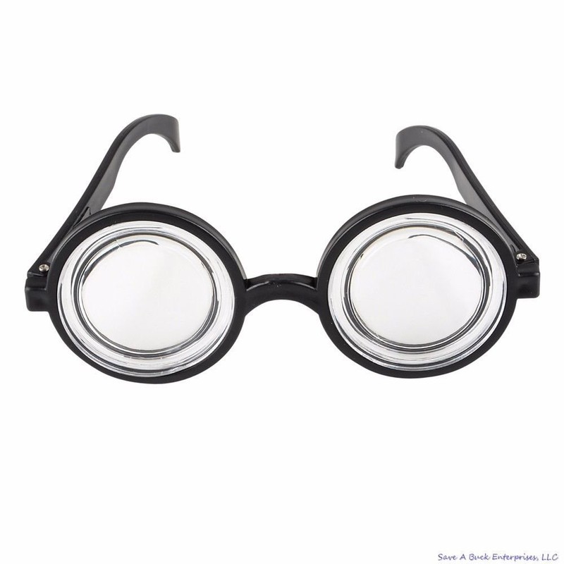 Round Bubbles Glasses Bug Eyes Specs Coke Bottle Costume Goggles