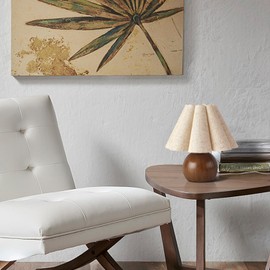 Small Farmhouse Cute Table Lamp for Bedroom, Wood Grain Vintage Table Lamps for Bedroom Nightstand, Cute Mini Bedside Table Lamps for Small Spaces with Scalloped Shade for Bedroom, Living Room