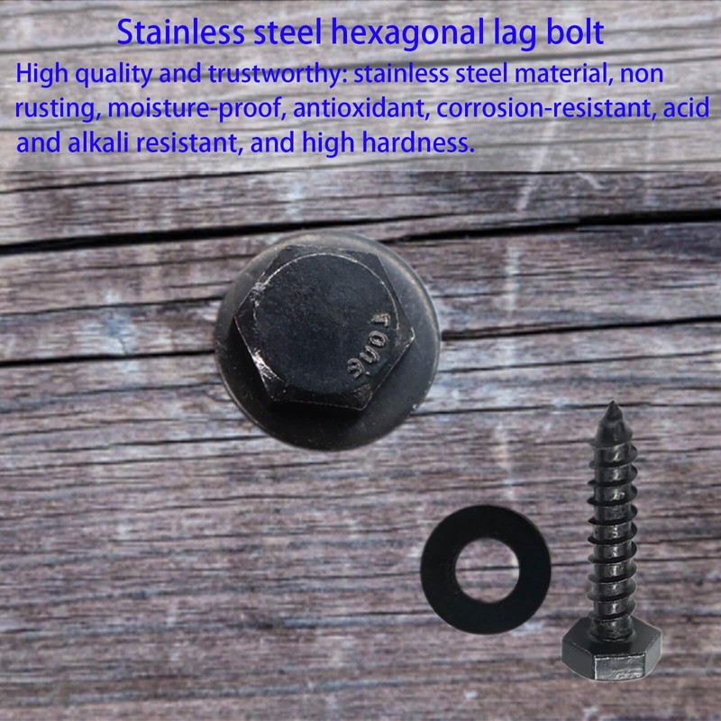 Evecad 25PCS 1/4" x 1-1/4" Hex Head Lag Screws, Stainless